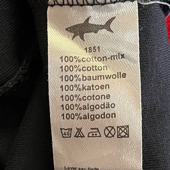 Paul & Shark Yachting Men's XL Long Sleeve Henley Polo Shirt Navy Red White - Picture 6 of 6